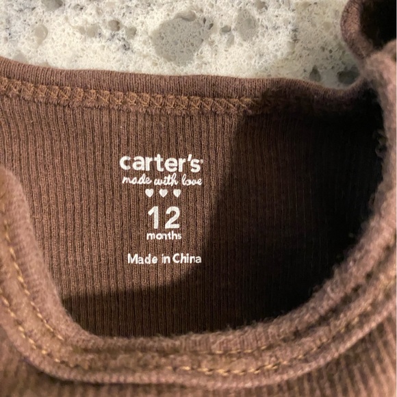 Carters 3 piece set neon green brown shorts top Onsie boys 12 month - Picture 6 of 9